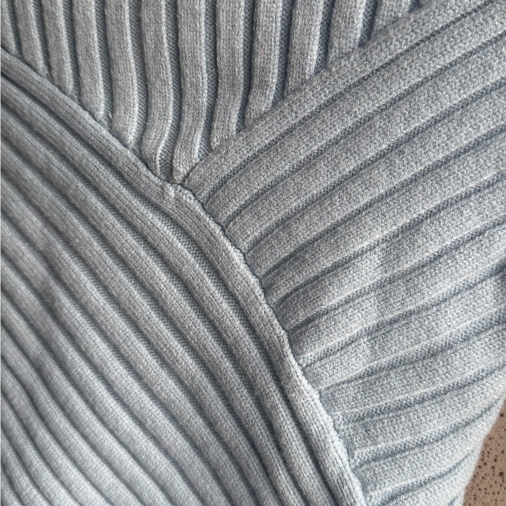 Blue Ribbed Knit Sweater - Picture 2 of 5